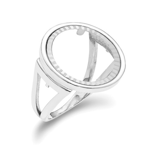 1/10AE Diamond -cut Coin Ring 14k white Gold CR13WD/10AE