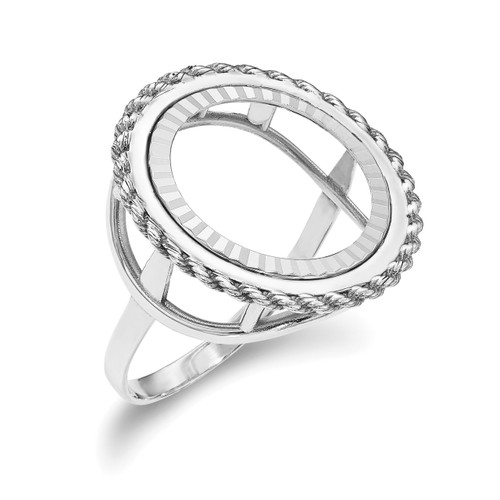 1/10AE Diamond -cut Coin Ring 14k white Gold CR14WD/10AE