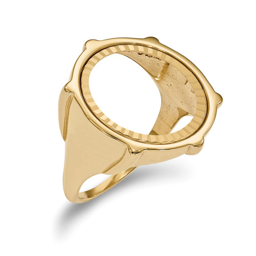 1/10AE Diamond -cut Coin Ring 14k Gold CR2D/10AE
