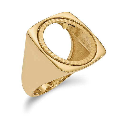 1/10AE Diamond -cut Coin Ring 14k Gold CR4D/10AE