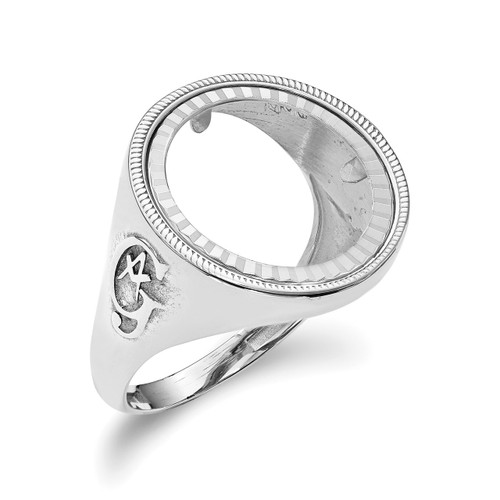 1/10AE Diamond -cut Coin Ring 14k white Gold CR9WD/10AE