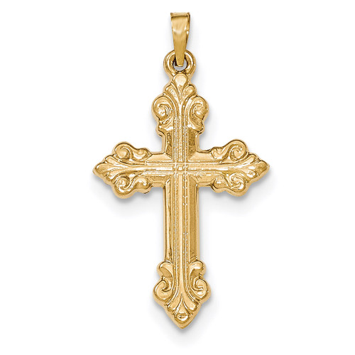 Cross Budded Pendant 14k Gold Polished XR1473
