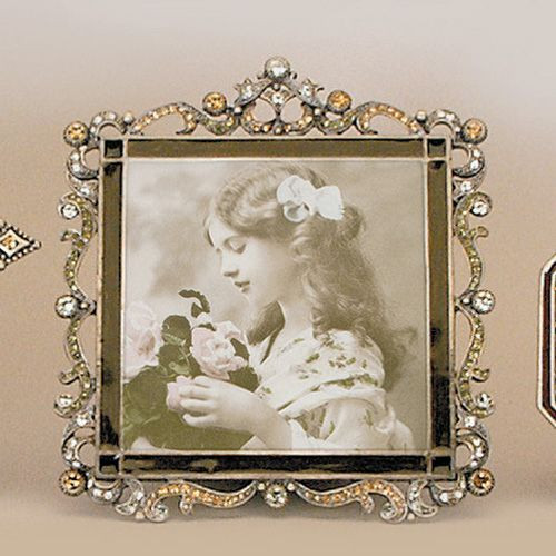 Tizo Enamel Jeweled Picture Frame 3 x 3 Inch RS049TP33