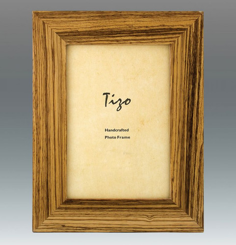 Tizo Rustic Zebra 4 x 6 Inch Wood Picture Frame - Cream