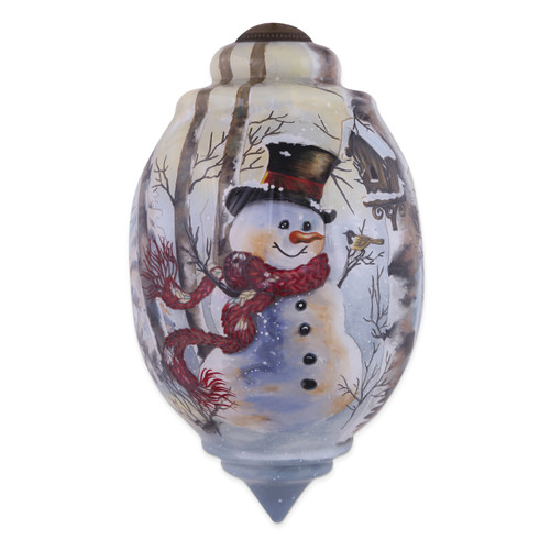 Ne'Qwa Dona Gelsinger Birch Forest Snowman Ornament GM13907