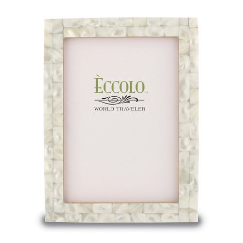 White 5 x 7 Inch Mother of Pearl Picture Frame GM15028