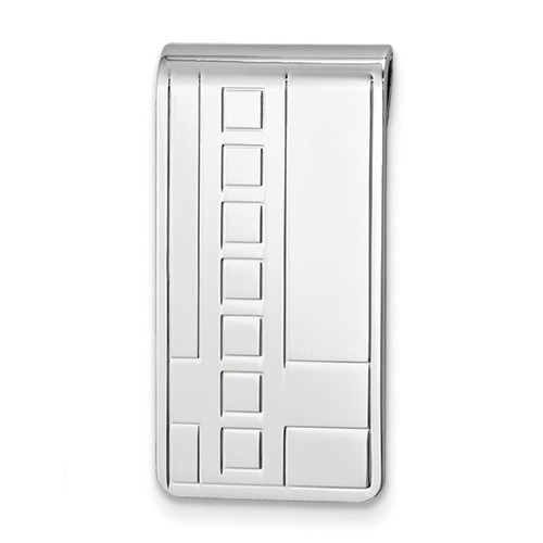 Deco Pattern Money Clip Silver-tone GM16797