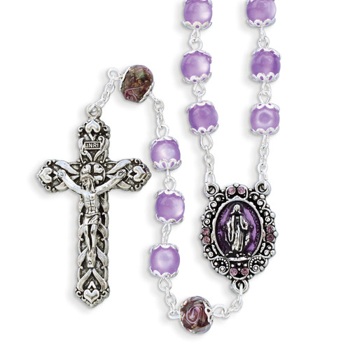 Amethyst Color Bead Rosary GM17988
