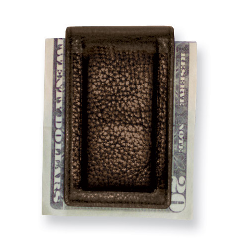 Brown Leather Magnetic Money Clip GP5834