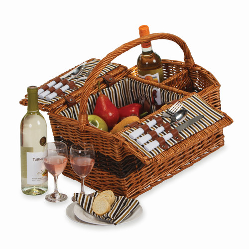 Hand-woven Willow Service for Two Wine Carrier and Picnic Basket GP7784
