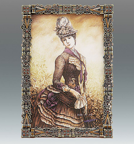 Tizo 5 x 7 Inch Rustico Brown Green Jeweltone Picture Frame