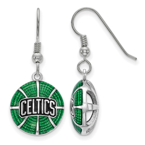 Boston Celtics Celtic with Shamrock in Disc Enameled Logo Bead Sterling ...
