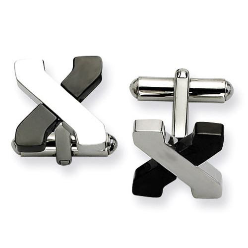 Black-plating and Polished Cufflinks Stainless Steel SRC193