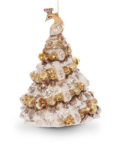 Jay Strongwater Peacock Christmas Tree Glass Ornament Golden SDH2172-232