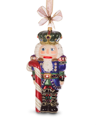 Jay Strongwater Nutcracker Glass Ornament Jewel SDH2241-250