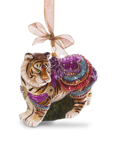 Jay Strongwater Carousel TigerGlass Ornament Jewel SDH2250-250