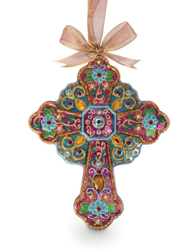 Jay Strongwater Cross Glass Ornament Jewel SDH2253-250