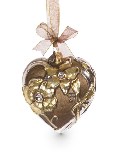 Jay Strongwater Gilded Heart Glass Ornament Gold SDH2265-292