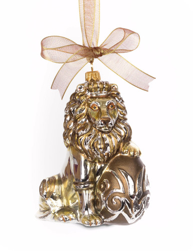 Jay Strongwater Gilded Lion with Egg Glass Ornament Gold SDH2273-292