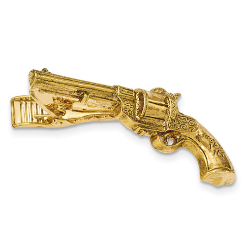Gun Textured Tie Bar Gold-tone BF2720