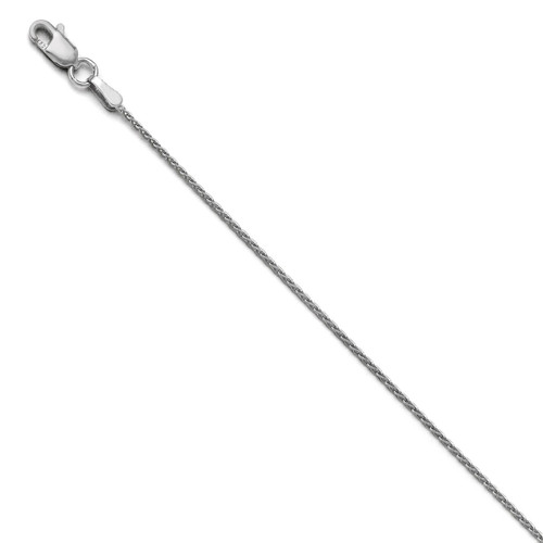 1.2mm Round Diamond-cut Wheat Chain 20 Inch - 14k White Gold 1201-20