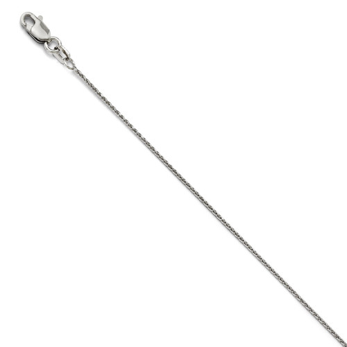 .90mm Round Diamond-cut Wheat Chain 18 Inch - 14k White Gold 3313-18