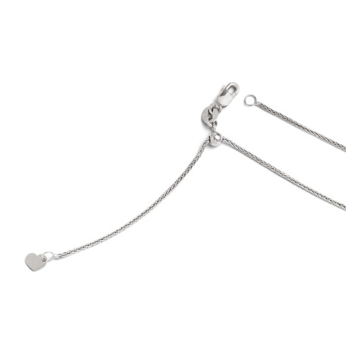 Adjustable Wheat Chain 30 Inch - 10k White Gold 5193-30