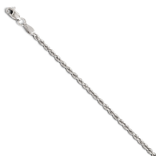 2mm Diamond Cut Rope Chain 20 Inch - 14k White Gold 618-20