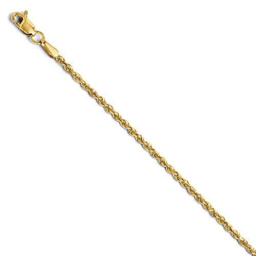 1.75mm Diamond Cut Rope Chain 24 Inch - 14k Gold 7001-24