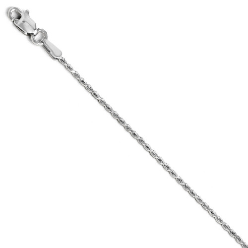 1.3mm Diamond Cut Rope Chain 22 Inch - 14k White Gold 7071-22