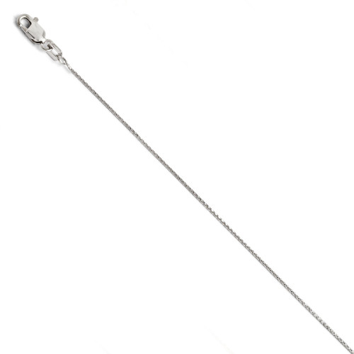 0.65mm Diamond-cut Wheat Chain 16 Inch - 10k White Gold 8211-16