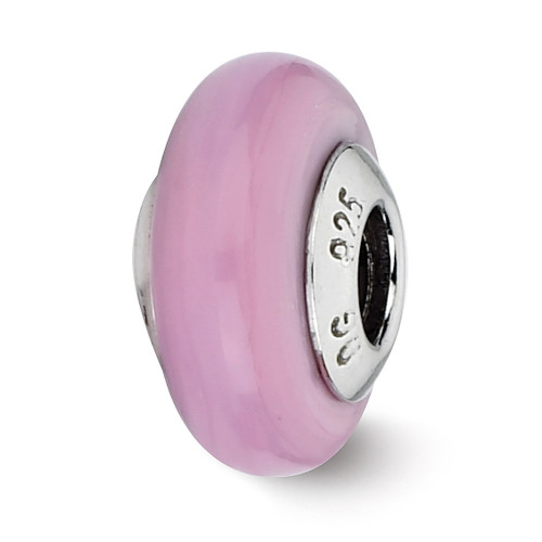 Light Pink Murano Glass Bead - Sterling Silver QRS2262