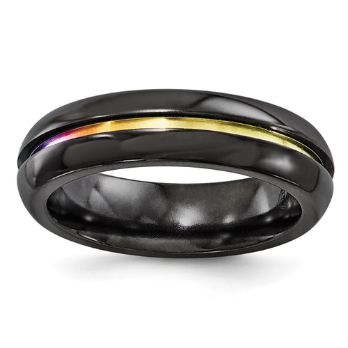 Edward Mirell Black Titanium Anodized 6mm Band EMR175