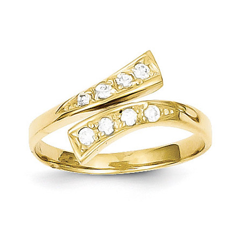 Toe Ring 10k Gold Synthetic Diamond 10C1162