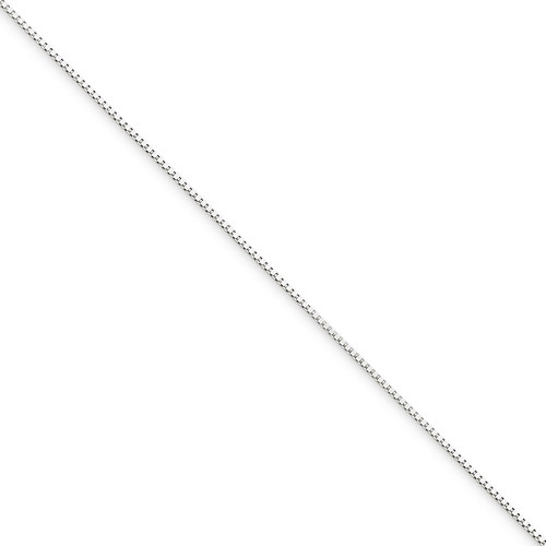 0.5mm Box Chain 16 Inch 10k White Gold 10KWB040-16