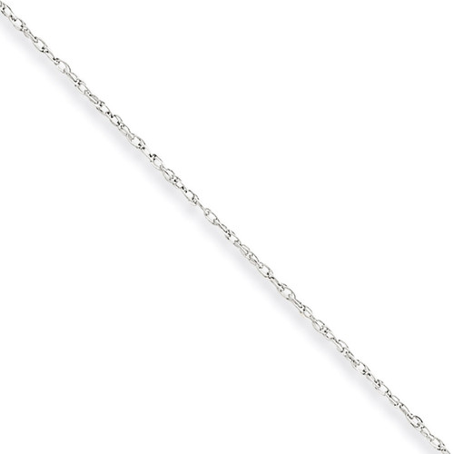 0.8mm Polished Lite Baby Rope Chain 20 Inch 10k White Gold 10WPE3-20