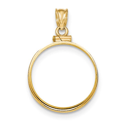 Screw Top 1/4AE Coin Bezel 14k Gold Polished BA10/4AE
