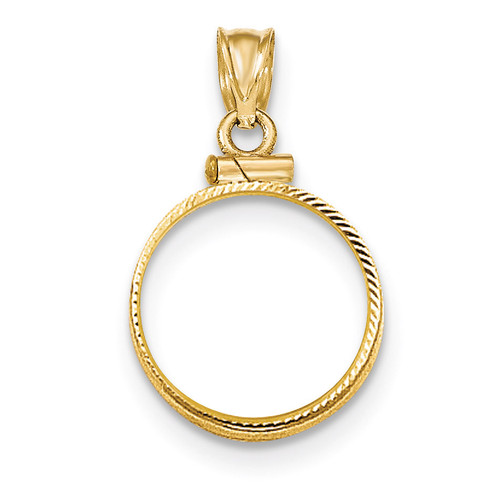 Screw Top 1/10AE Coin Bezel 14k Gold Diamond-cut BA11/10AE