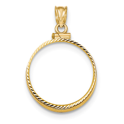 Screw Top 1/4AE Coin Bezel 14k Gold Diamond-cut BA11/4AE