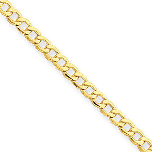 2.5mm Semi-Solid Curb Link Chain 18 Inch 14k Gold BC124-18