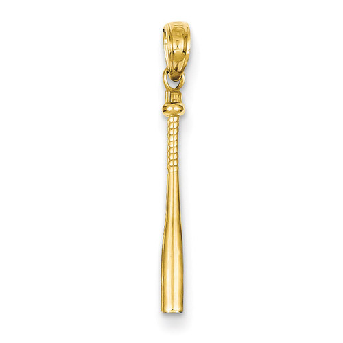 3-D Baseball Bat Pendant 14k Gold C3764