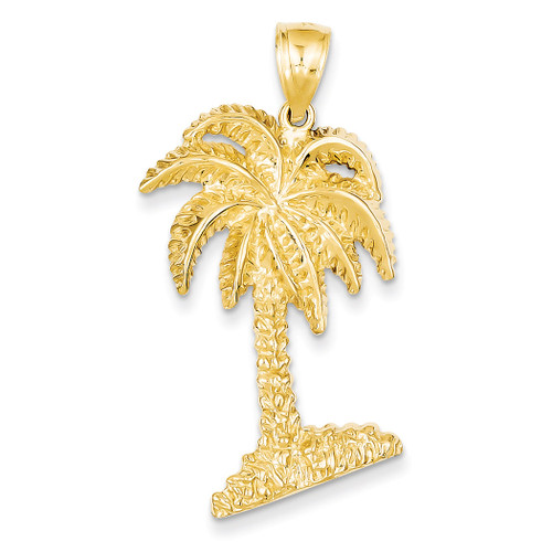 Large Palm Tree Pendant 14k Gold D4093