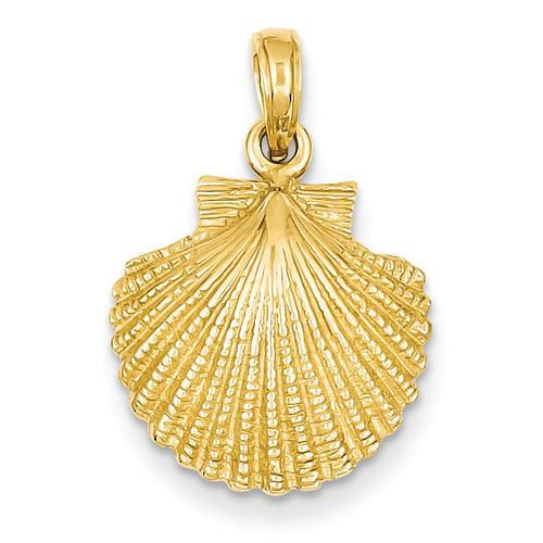 Scallop Shell Pendant 14k Gold K2918
