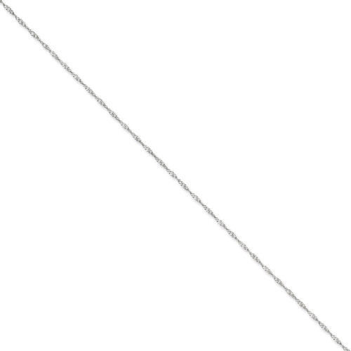 1.7mm Singapore Chain Anklet 9 Inch 14k White Gold PEN123-9