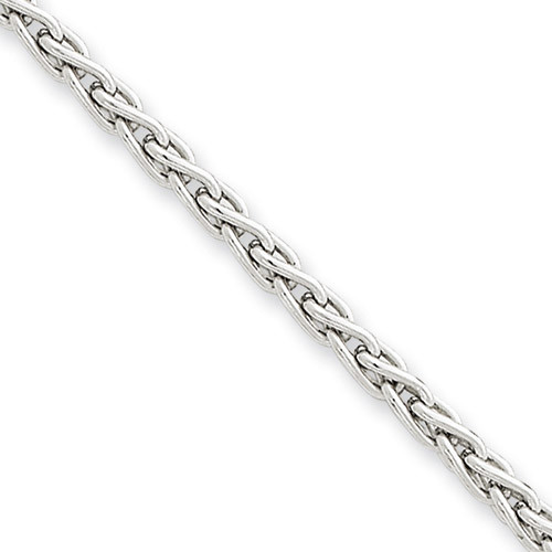 3mm Parisian Wheat Chain 20 Inch 14k White Gold PEN73-20