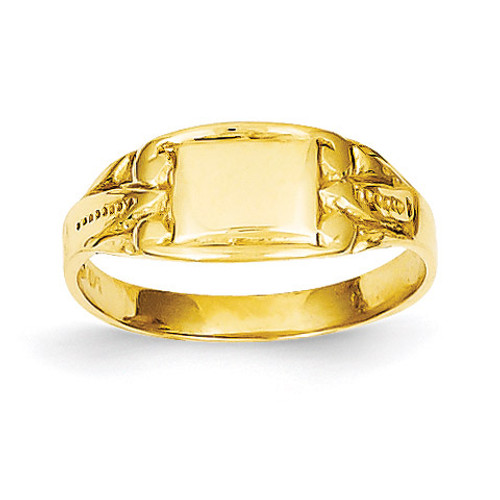 Rectangular Baby Signet Ring 14k Gold R524