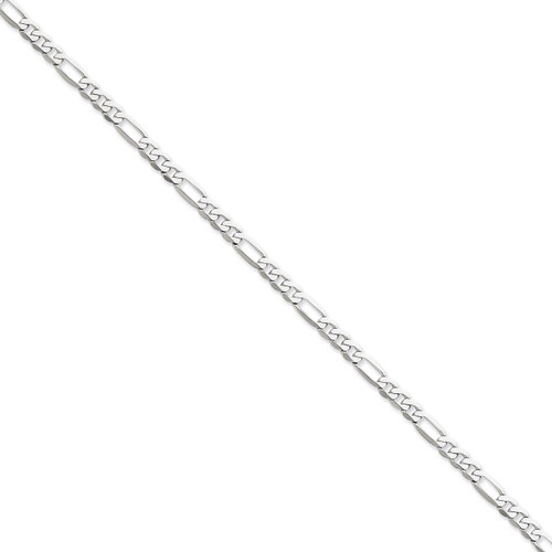 5.0mm Flat Figaro Chain 20 Inch 14k White Gold WFIG120-20
