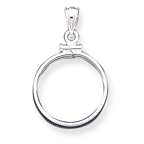 19.1 x 1.5mm $0.01 Plain Coin Bezel Pendant Sterling Silver QBP1