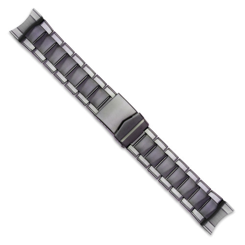 24-26mm Black PVD-plated Oyster-style with Deploy Watch Band BA251