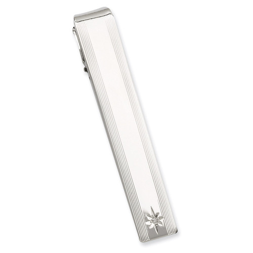 Kelly Waters .01 Ct. Diamond Tie Bar Rhodium-plated GP3854